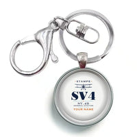 Thumbnail for Stampe SV.4B - Heritage + Name - Circle Key Chain - White