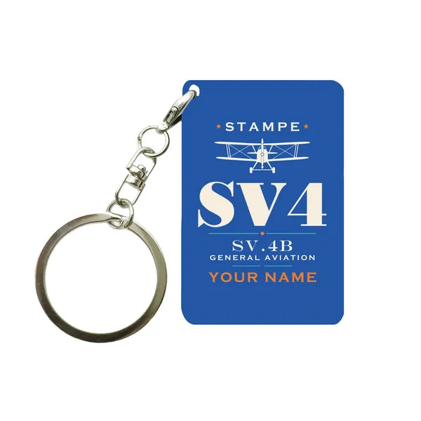 Stampe SV.4B - Heritage + Name - Key Chain - Blue