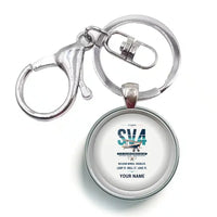 Thumbnail for Stampe SV.4B - Original + Name - Circle Key Chain - White