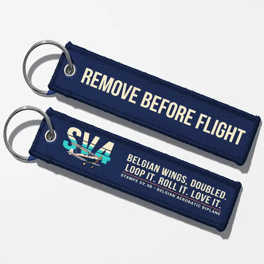Stampe SV.4B Aviator Key Chains - Navy Blue - Original - Remove Before Flight