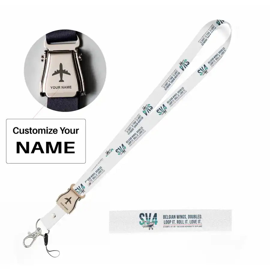 Stampe SV.4B Lanyard & ID Holders seat belt lanyard - Original - White with name