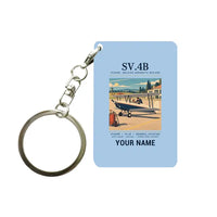 Thumbnail for Stampe SV.4B - Poster + Name - Key Chain - Light Blue