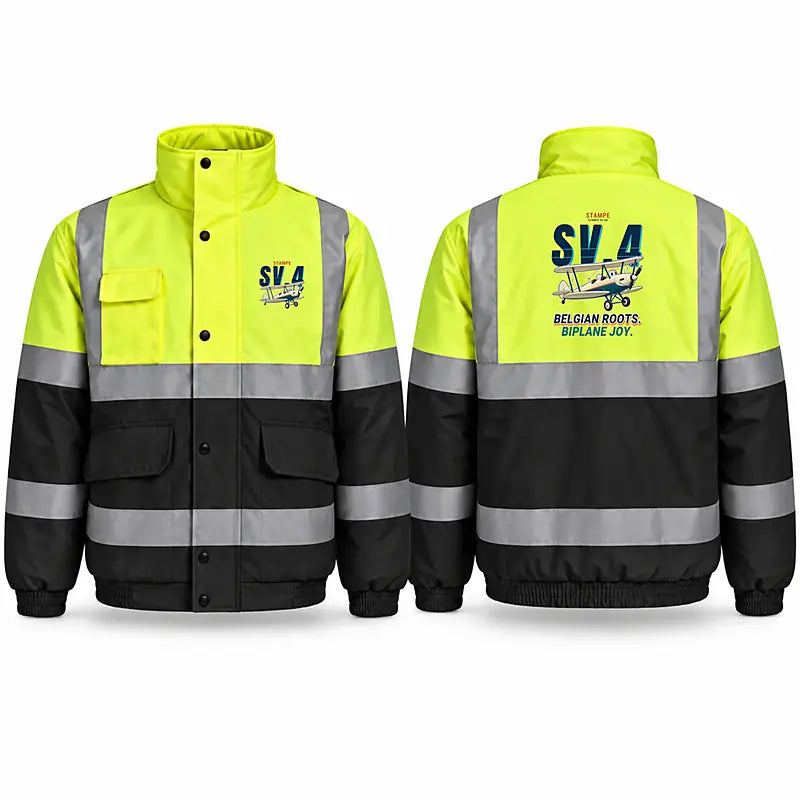 Stampe SV.4B Reflective Winter Jackets - Cartoon - Fluorescent Yellow & Navy