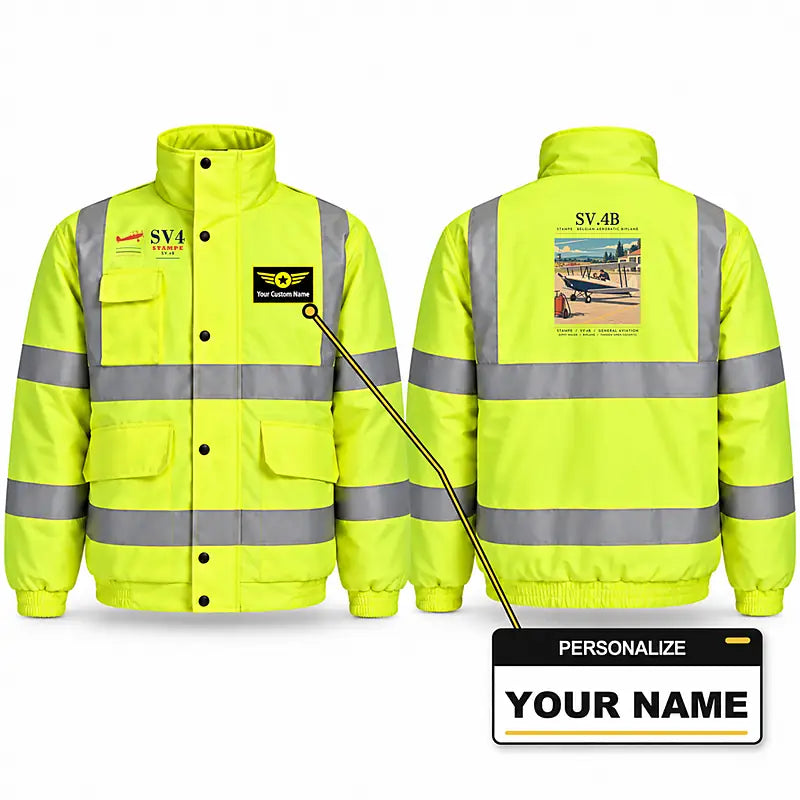 Stampe SV.4B Reflective Winter Jackets - Poster + Name - Fluorescent Yellow
