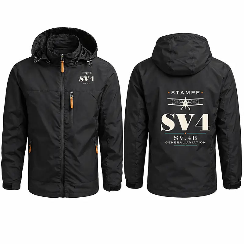 Stampe SV.4B Stylish Jackets - Hooded Windbreaker - Heritage - Black