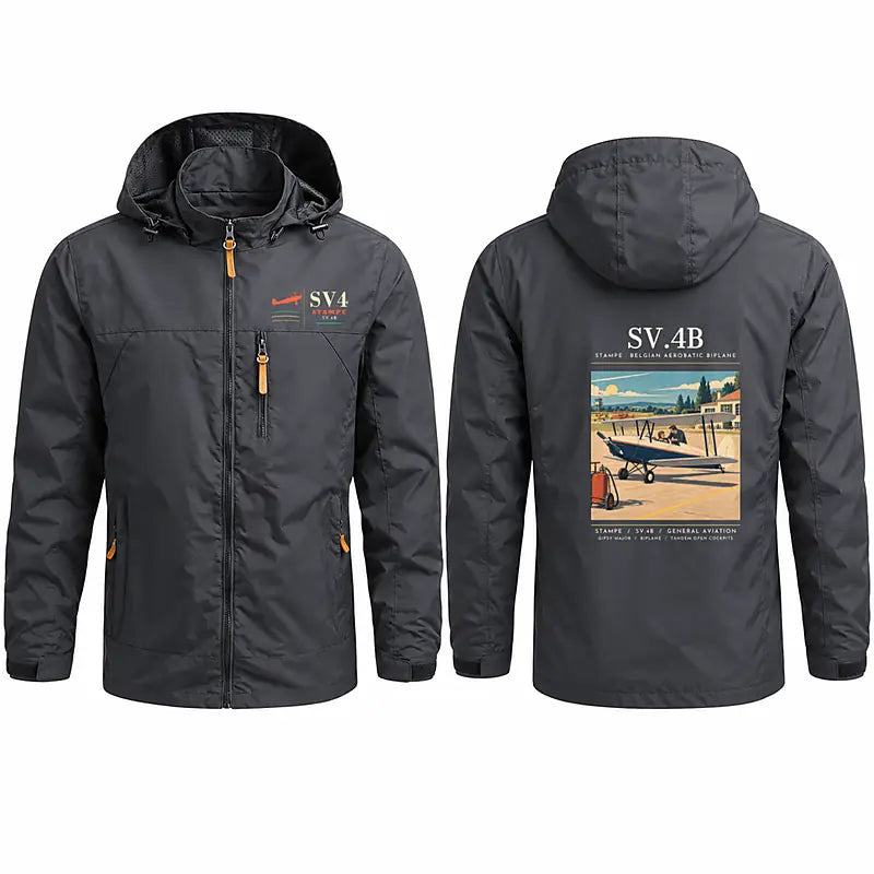 Stampe SV.4B Stylish Jackets - Hooded Windbreaker - Poster - Charcoal