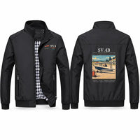 Thumbnail for Stampe SV.4B Stylish Jackets - Stand Collar - Poster - Black