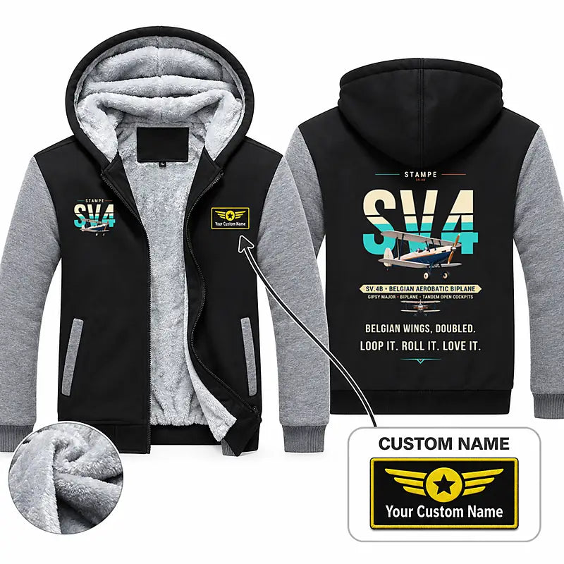 Stampe SV.4B Zipped Sweatshirts - Original + Name - Black & Gray