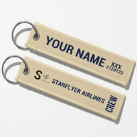 Thumbnail for StarFlyer Airlines Crew & Staff Tag Key Chains - Beige - Crew + Name