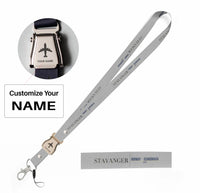 Thumbnail for Stavanger City Series seat belt lanyard - light gray with name