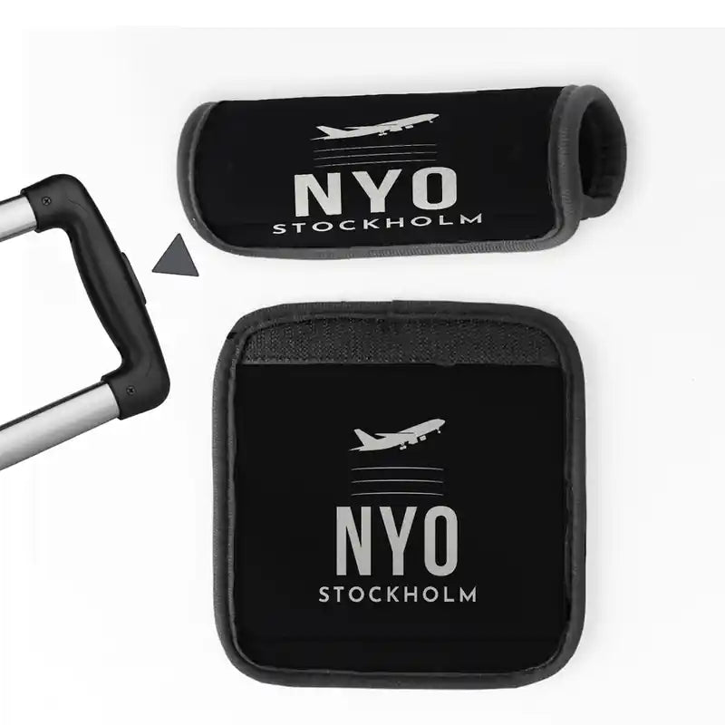 Stockholm Skavsta Airport (NYO) Luggage Handle Covers - Black