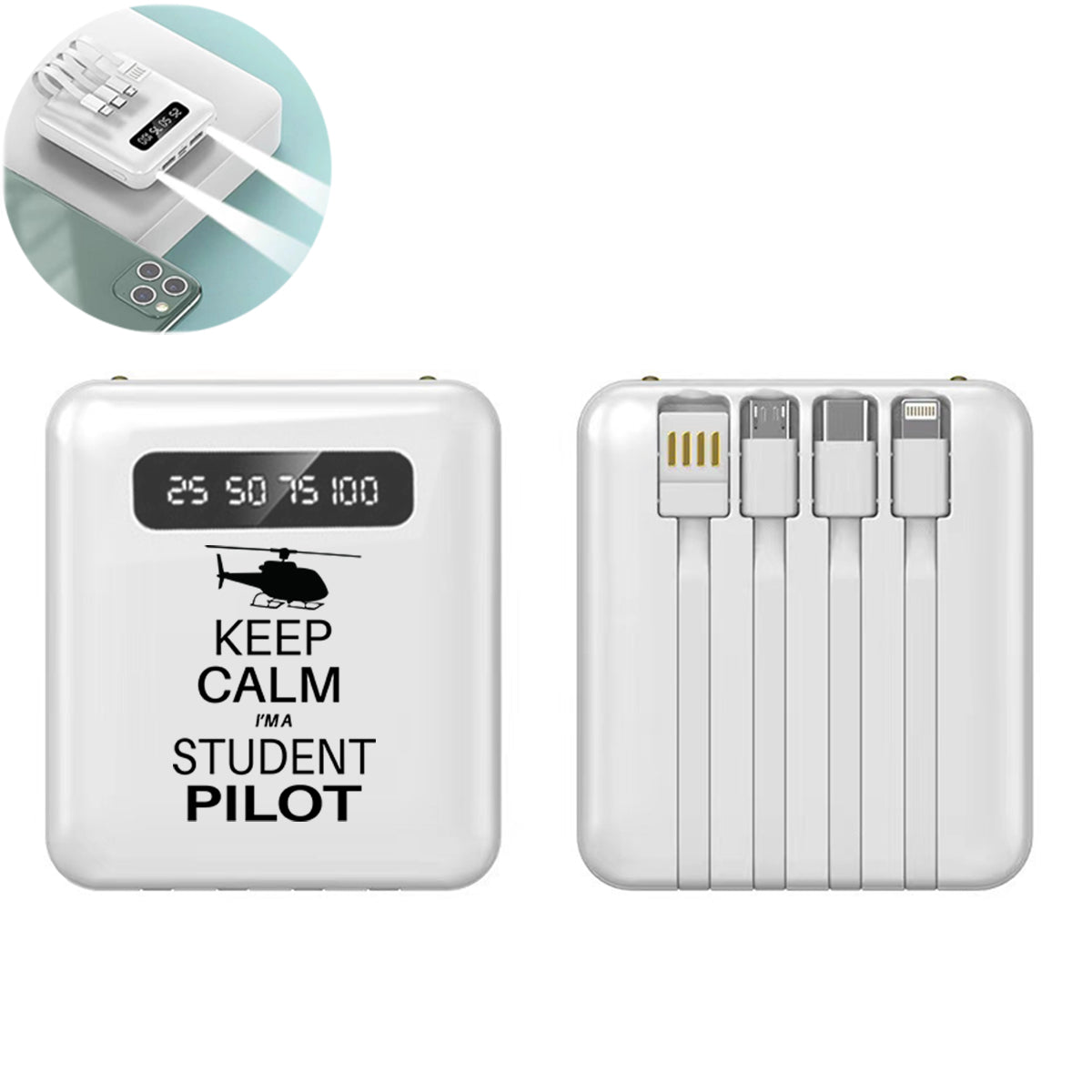 Student Pilot (Helicopter) Designed 10000mAh Quick Charge Powerbank