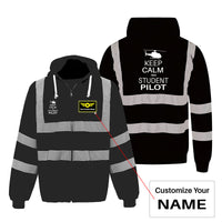 Thumbnail for Student Pilot (Helicopter) Designed Reflective Zipped Hoodies