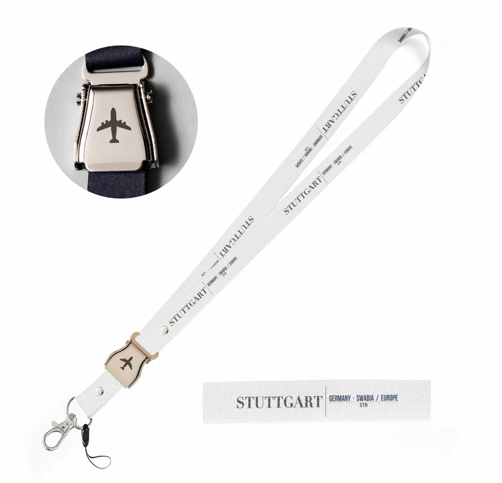 Stuttgart City Series seat belt lanyard - white