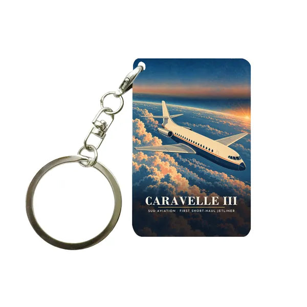 Sud Aviation Caravelle III - 3D - Key Chain - Full Print