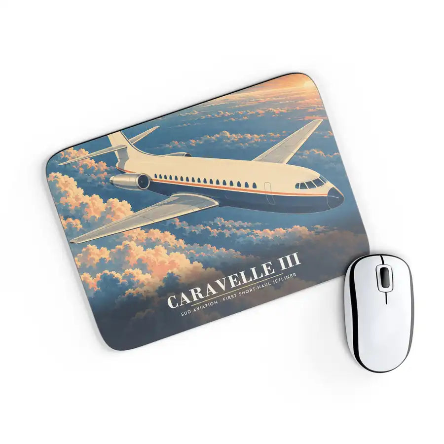 Sud Aviation Caravelle III - 3D - Mouse Pad - Full Print