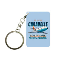 Thumbnail for Sud Aviation Caravelle III - Cartoon - Key Chain - Light Blue