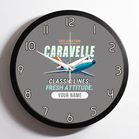Thumbnail for Sud Aviation Caravelle III - Cartoon + Name - Framed - Gray