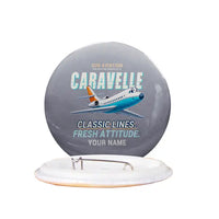 Thumbnail for Sud Aviation Caravelle III - Cartoon + Name - Pin - Gray
