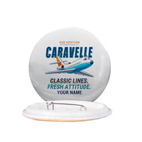 Thumbnail for Sud Aviation Caravelle III - Cartoon + Name - Pin - White