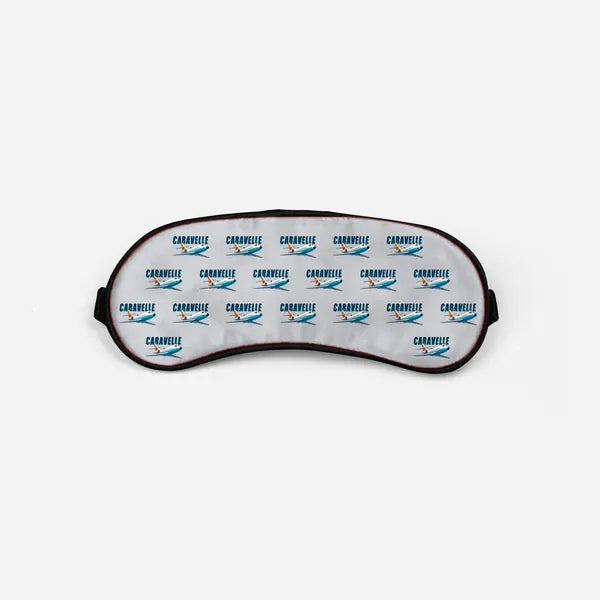 Sud Aviation Caravelle III - Cartoon Pattern - Sleep Mask - Light Gray