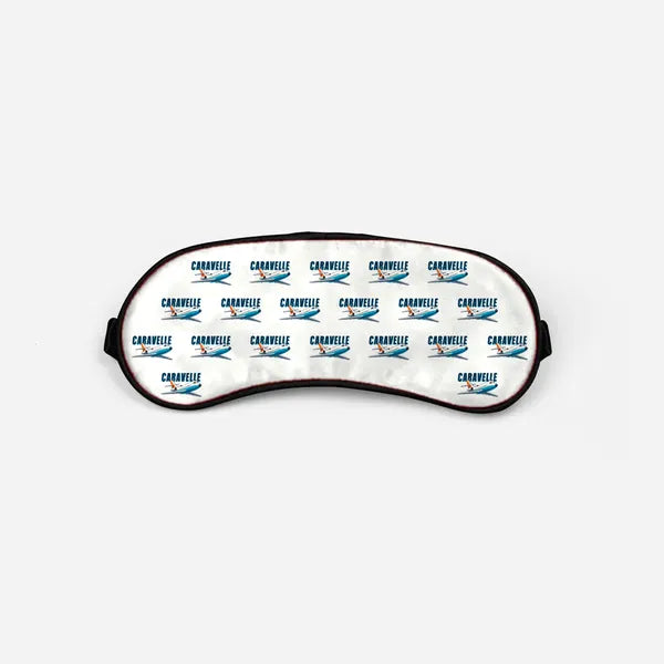Sud Aviation Caravelle III - Cartoon Pattern - Sleep Mask - White