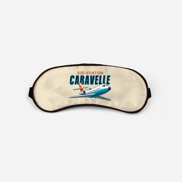 Sud Aviation Caravelle III - Cartoon - Sleep Mask - Beige