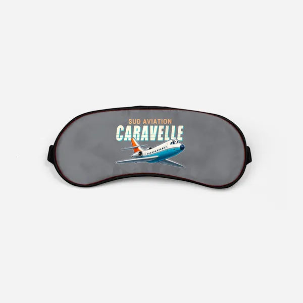 Sud Aviation Caravelle III - Cartoon - Sleep Mask - Gray