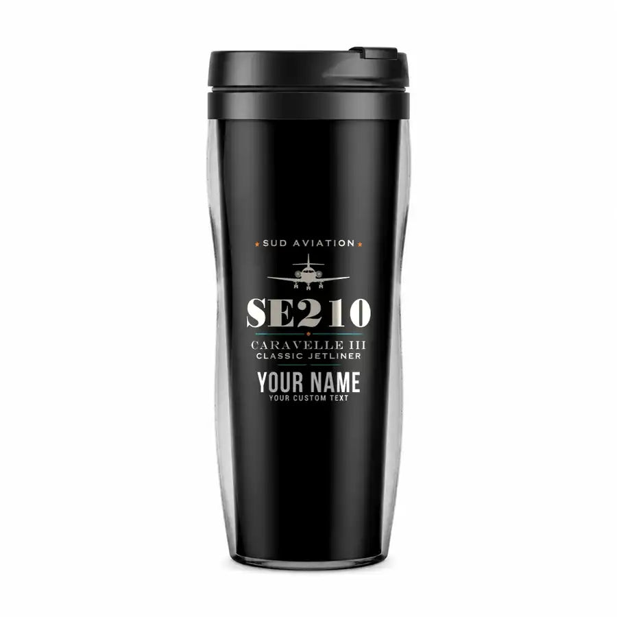 Sud Aviation Caravelle III - Heritage + Name - Plastic (No Holder) - Black