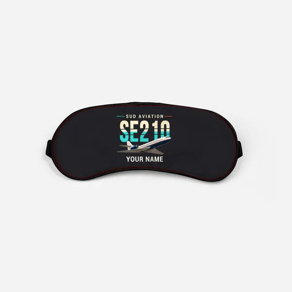 Sud Aviation Caravelle III - Original + Name - Sleep Mask - Black