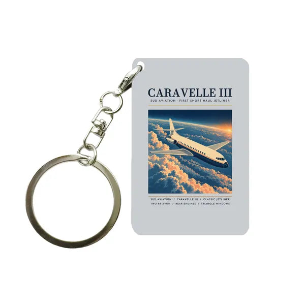 Sud Aviation Caravelle III - Poster - Key Chain - Light Gray
