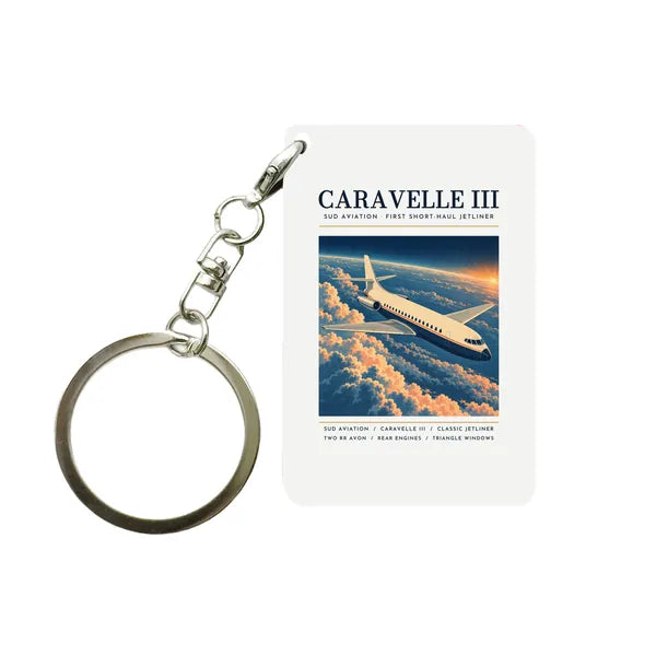 Sud Aviation Caravelle III - Poster - Key Chain - White