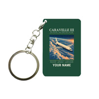 Thumbnail for Sud Aviation Caravelle III - Poster + Name - Key Chain - Dark Green