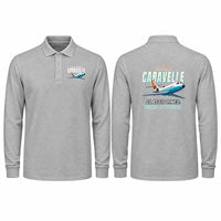 Thumbnail for Sud Aviation Caravelle III Premium Polo T-Shirts - Cartoon - Long Sleeve - Gray