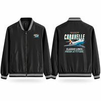 Thumbnail for Sud Aviation Caravelle III Stylish Jackets - Baseball Collar - Cartoon - Black
