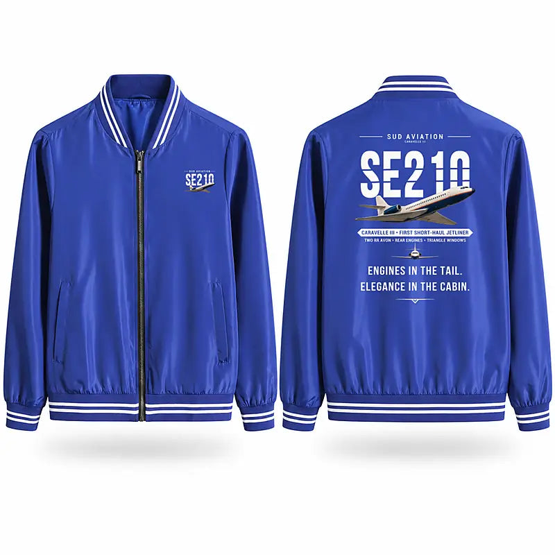 Sud Aviation Caravelle III Stylish Jackets - Baseball Collar - Original - Royal Blue