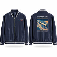 Thumbnail for Sud Aviation Caravelle III Stylish Jackets - Baseball Collar - Poster - Navy Blue