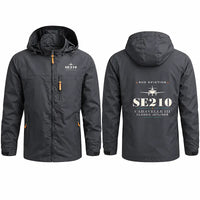 Thumbnail for Sud Aviation Caravelle III Stylish Jackets - Hooded Windbreaker - Heritage - Charcoal