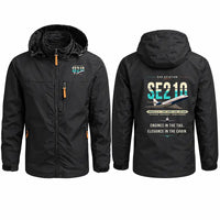 Thumbnail for Sud Aviation Caravelle III Stylish Jackets - Hooded Windbreaker - Original - Black