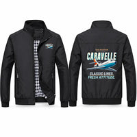 Thumbnail for Sud Aviation Caravelle III Stylish Jackets - Stand Collar - Cartoon - Black