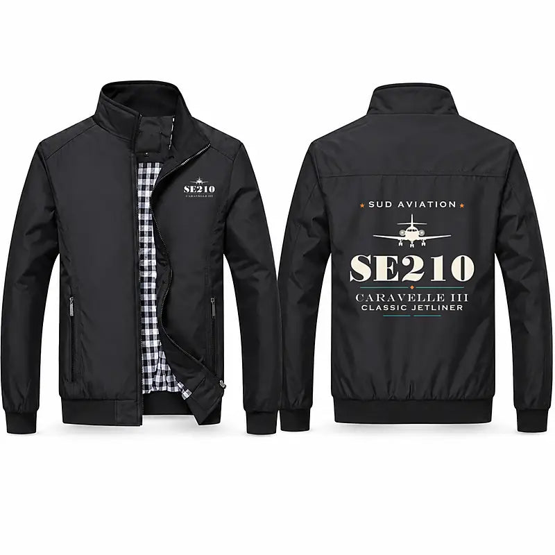 Sud Aviation Caravelle III Stylish Jackets - Stand Collar - Heritage - Black