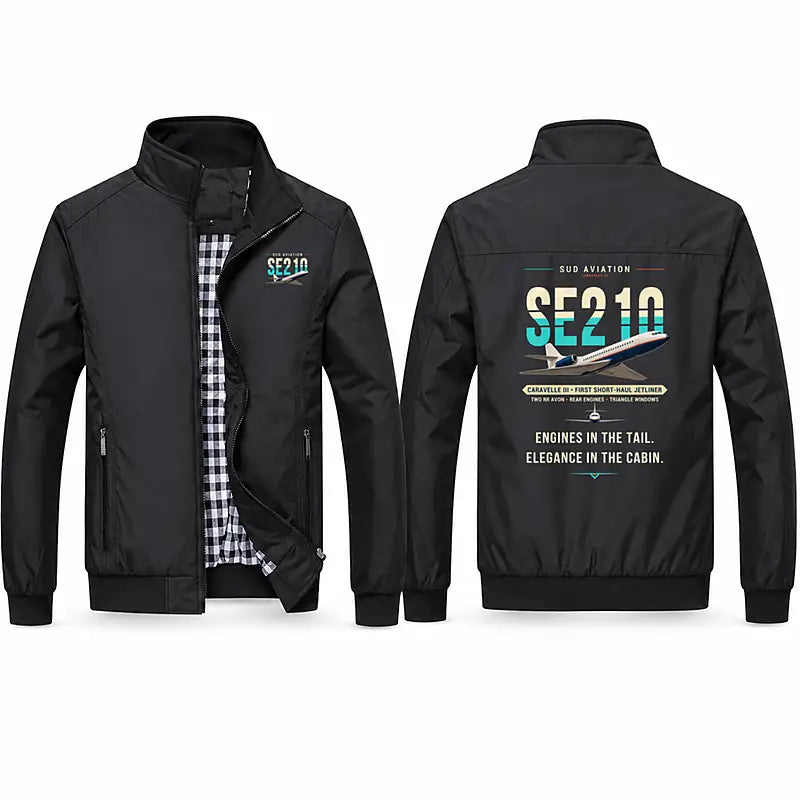 Sud Aviation Caravelle III Stylish Jackets - Stand Collar - Original - Black