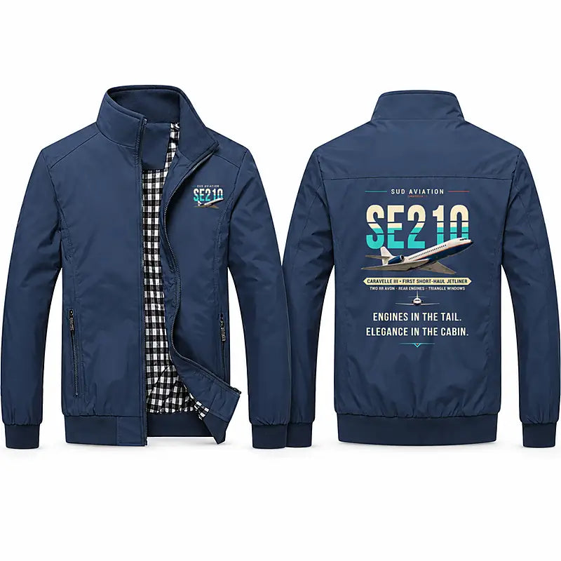 Sud Aviation Caravelle III Stylish Jackets - Stand Collar - Original - Navy Blue