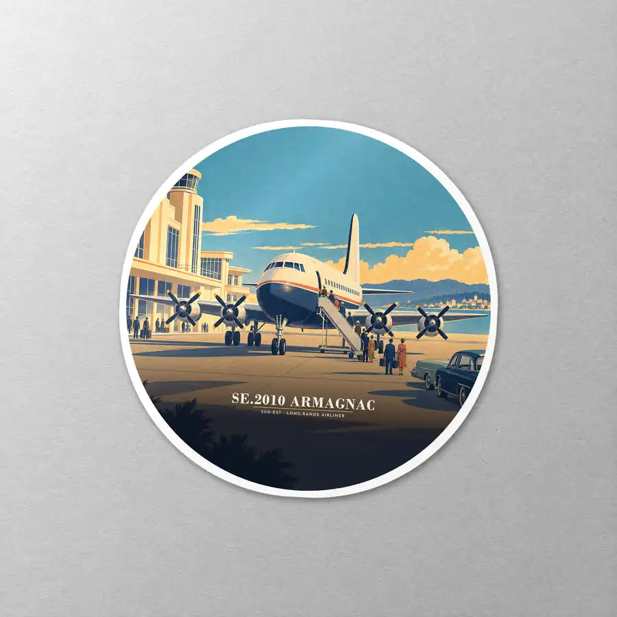 Sud-Est SE.2010 Armagnac - 3D - Circle Sticker - Close-up