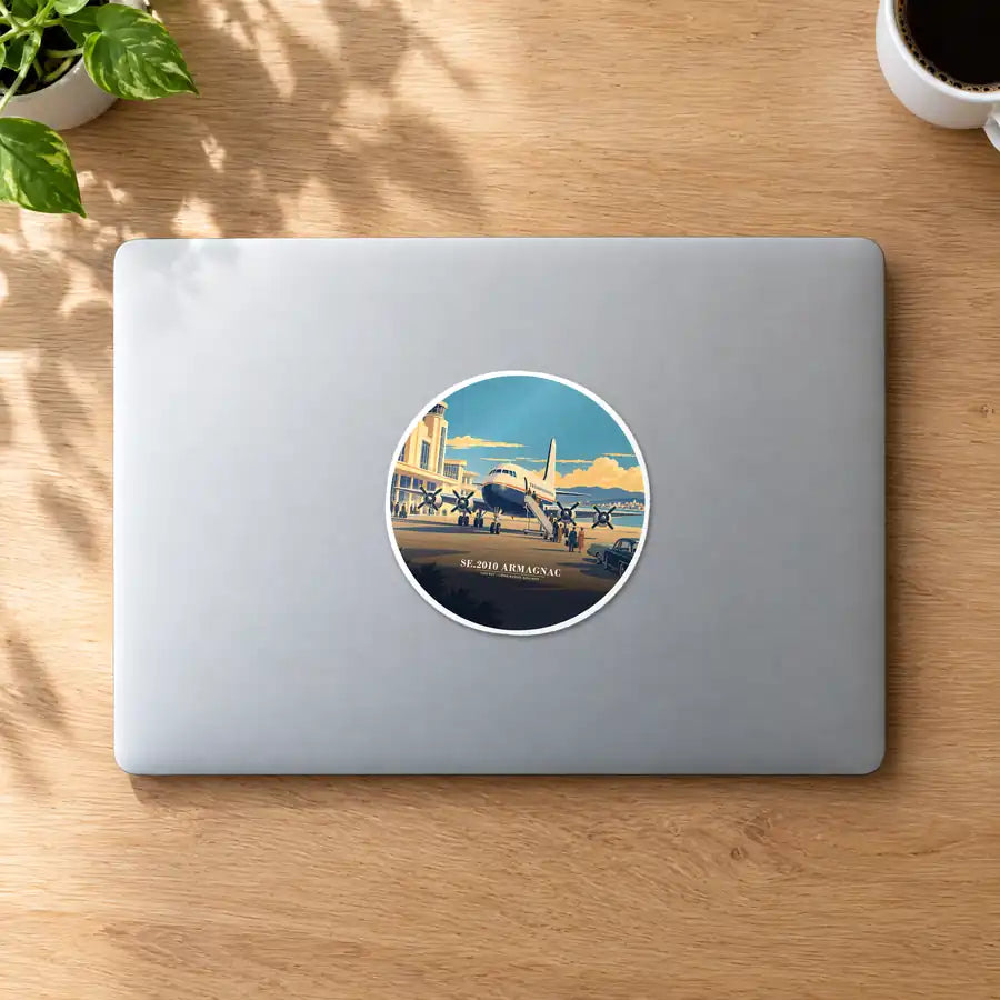 Sud-Est SE.2010 Armagnac - 3D - Circle Sticker - MacBook