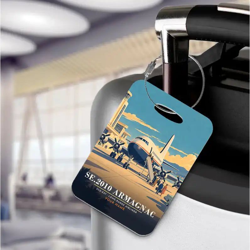 Sud-Est SE.2010 Armagnac - 3D + Name - Luggage Tag - Full Print