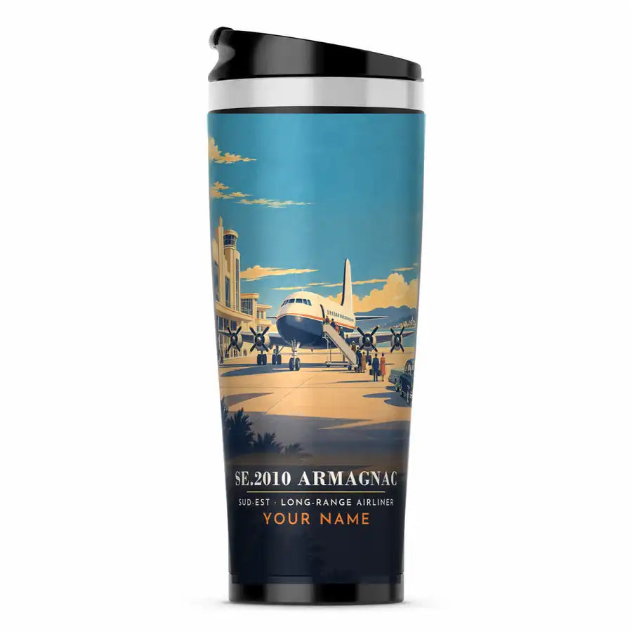Sud-Est SE.2010 Armagnac - 3D + Name - Stainless Steel (No Holder) - Full Print