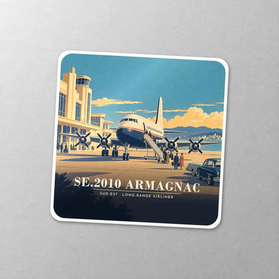 Sud-Est SE.2010 Armagnac - 3D - Square Sticker - Close-up