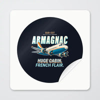 Thumbnail for Sud-Est SE.2010 Armagnac - Cartoon - Circle Sticker - Peel