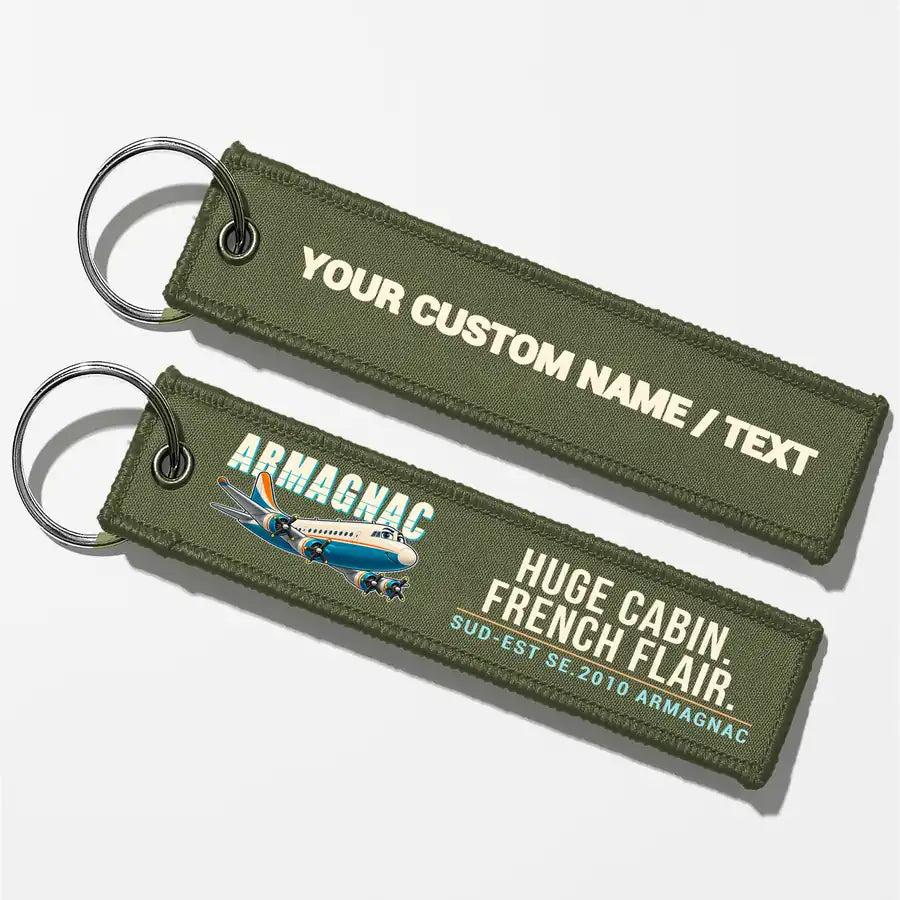 Sud-Est SE.2010 Armagnac Aviator Key Chains - Green Army - Cartoon - Personalized